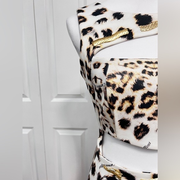Carmen Steffens stunning animal print dress with snake and cutouts sz small/med - Picture 3 of 13